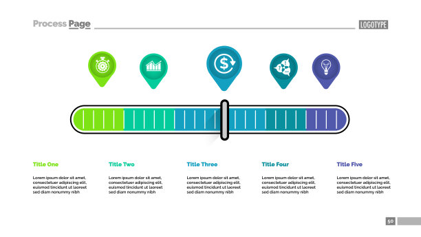 五指标尺隐喻流程图模板图片下载
