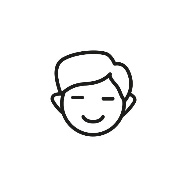 微笑男孩线条图标图片下载