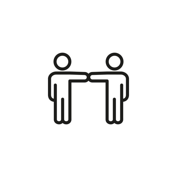 两人支持线图标图片下载
