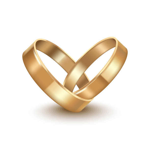 现实详细的金结婚戒指。向量图片下载