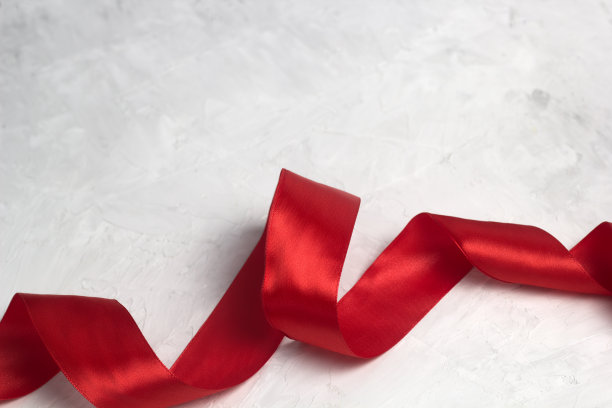 俯视图红色缎带素材图片
