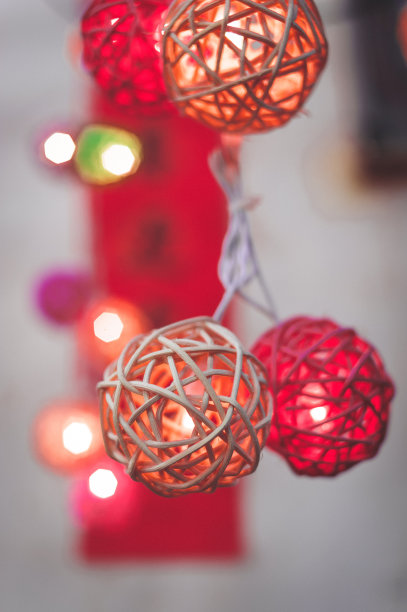 丰富多彩的字符串灯素材图片