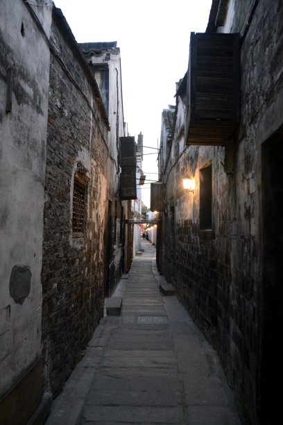 中国浙江西塘水镇胡同图片下载