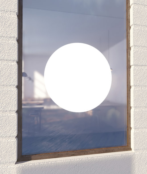 3d插画海报上的窗口标志，空间，商店，街道，上，视图，墙壁，白色，窗户图片下载