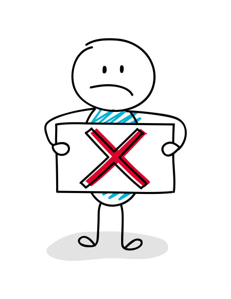 卡通火柴人展示叉号图标概念图（矢量）图片下载