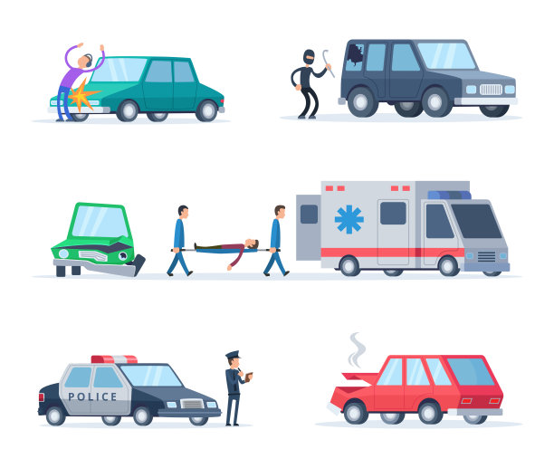 路上发生了事故。汽车损坏图片下载