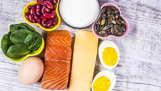 含有大量维生素d的产品。素材图片