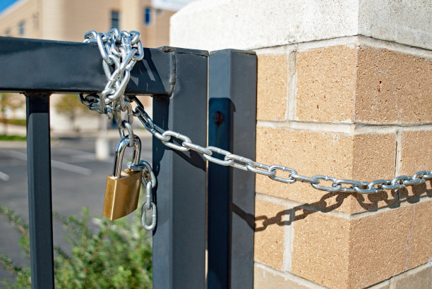 紧闭的锁着的门素材图片