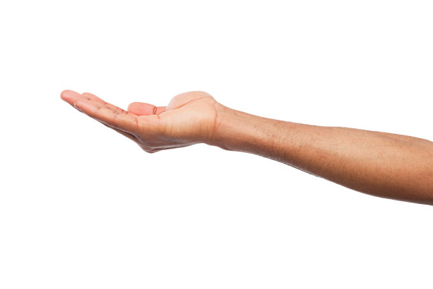 人捧着手掌张开，孤立上白图片下载