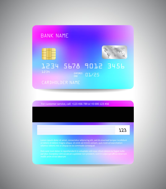 具有全息效果的信用卡套装素材图片