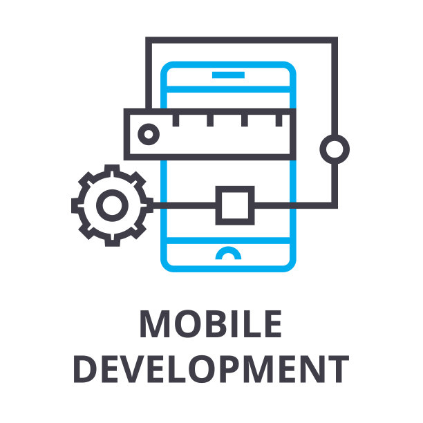 移动开发细线图标、符号、符号、插图、线性概念、矢量图片下载