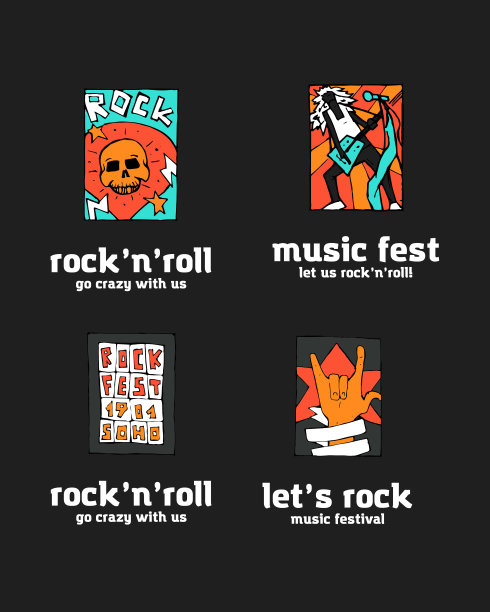 摇滚音乐节设计套装图片下载