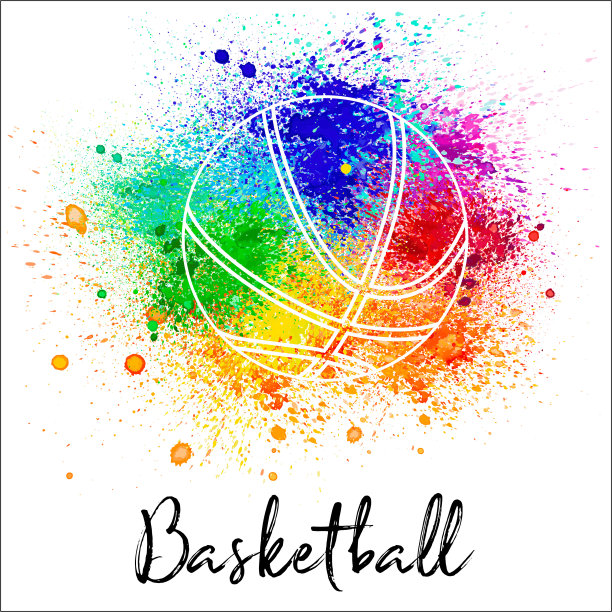 篮球水彩图片下载