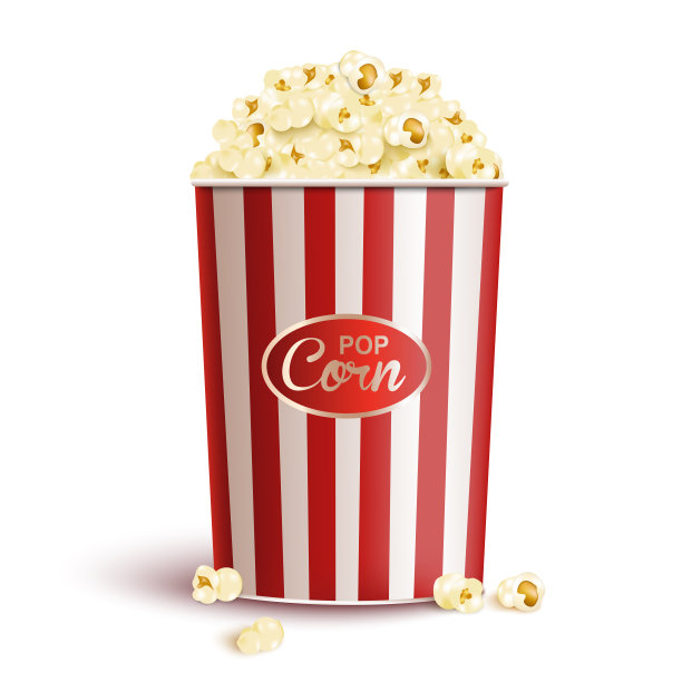 现实的三维向量。Popcorn.Food.Cinema图片下载