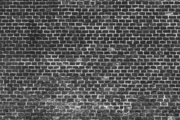 旧砖墙-空立面，复古背景，黑白图片图片下载
