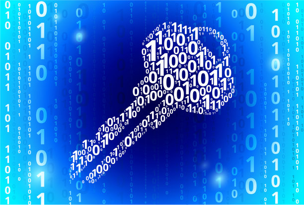家用钥匙二进制码蓝色矢量图案背景图片下载