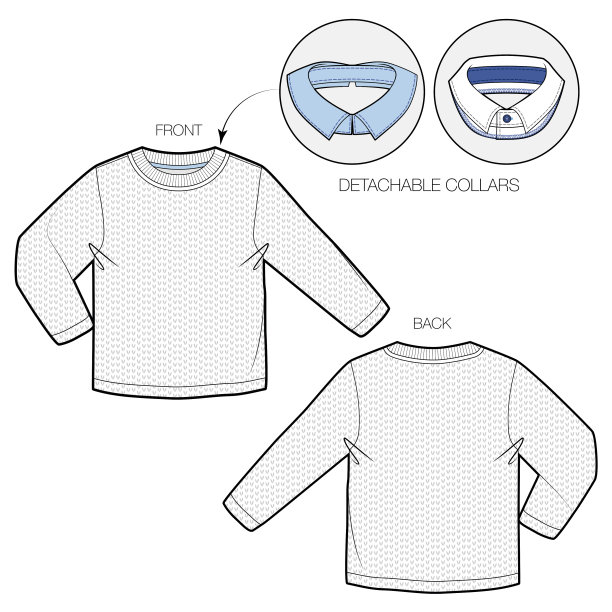 针织套衫的正面和背面视图图片下载