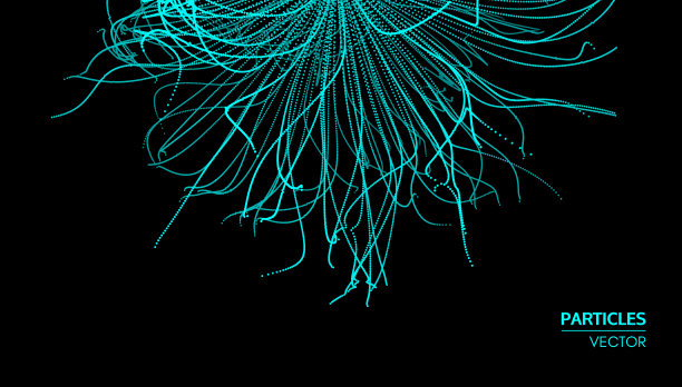 动态粒子数组。3d未来技术风格。抽象的背景。矢量插图。图片下载