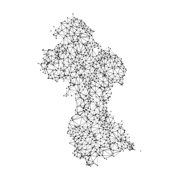 圭亚那地图网络黑白地图图片下载