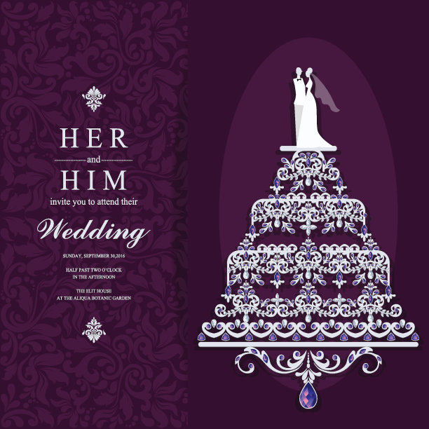 婚礼邀请卡模板与纸艺术和工艺风格在纸颜色的背景。图片下载