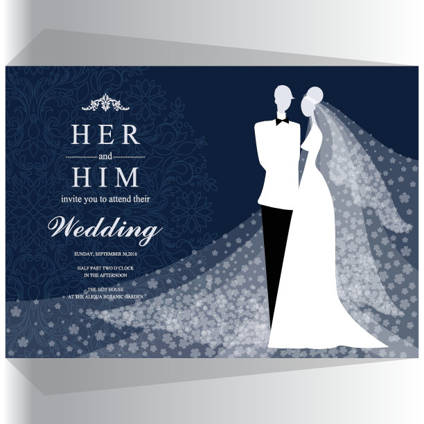 婚礼邀请卡模板与纸艺术和工艺风格在纸颜色的背景。图片下载