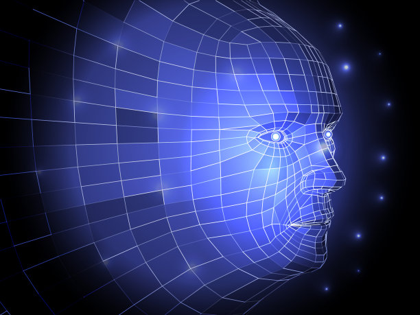 人的头部和星星的抽象多边形。矢量插图。图片下载