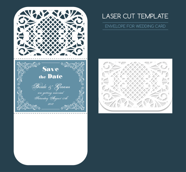 激光切割结婚信封图片下载