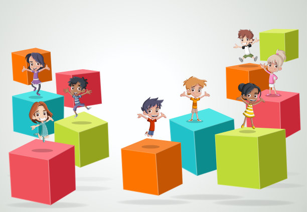 3d立方体卡通儿童图片下载