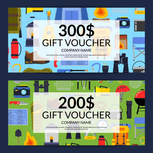 矢量平坦风格露营折扣图片下载