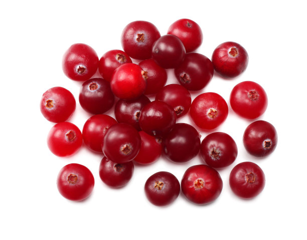 蔓越莓孤立白色。剪切路径。全景深。俯视图图片下载
