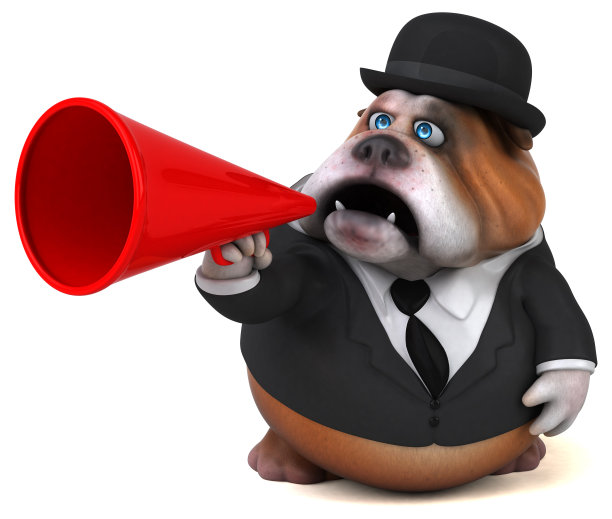 有趣的斗牛犬- 3D插图图片下载