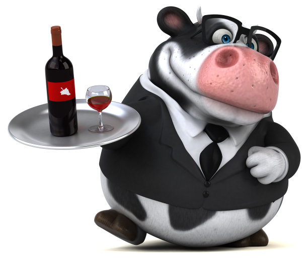 有趣的牛- 3D插图图片下载