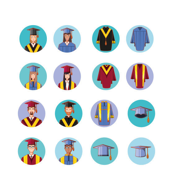 一组学生毕业字符图片下载