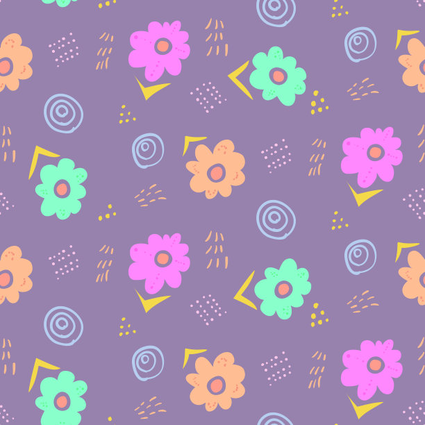 温柔的淡紫涂鸦花图案图片下载