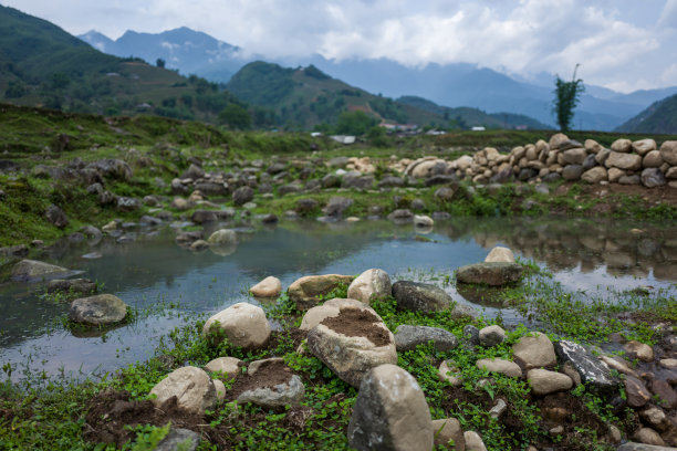 越南萨帕附近的景观和梯田素材图片