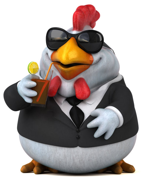 有趣的鸡- 3D插图图片下载