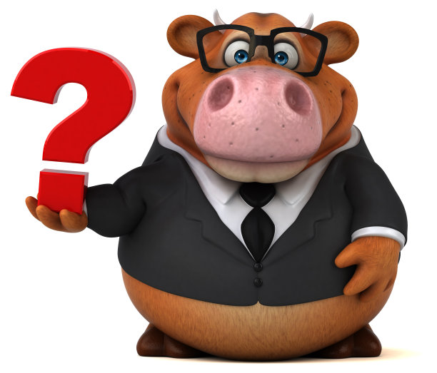 有趣的牛- 3D插图图片下载