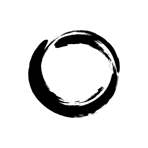 白色背景上的黑墨水圆描素材图片