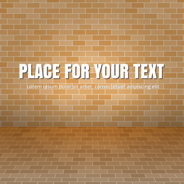 一个砖墙的概念，为你的文本提供一个地方。广告空间。矢量图图片下载