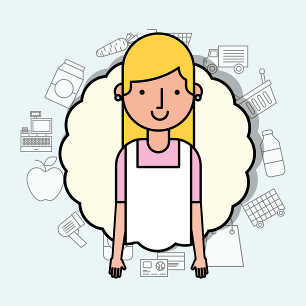 肖像女人性格雇员工人与围裙图片下载