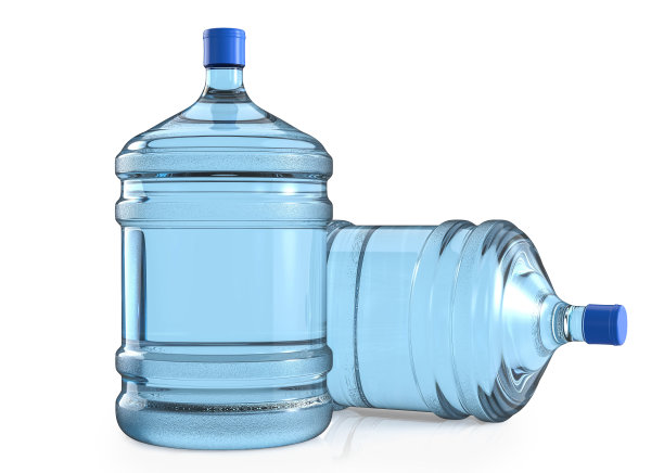 大塑料桶，带手柄的瓶装水，用于办公室饮水机。图片下载