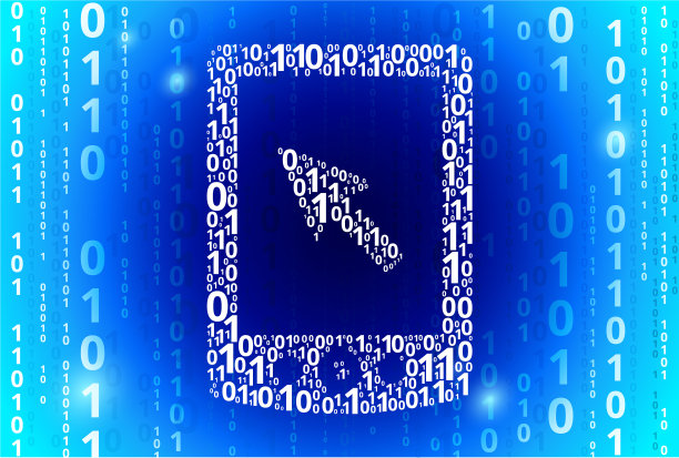 电话二进制码蓝色矢量模式背景图片下载