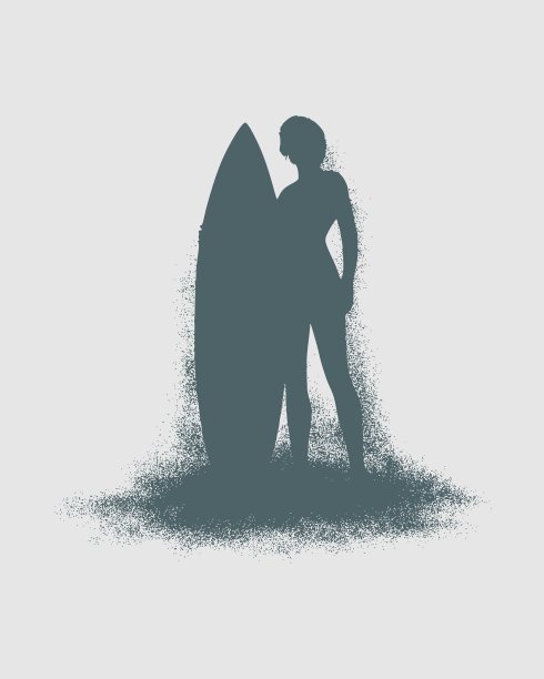 和冲浪板摆姿势的女士图片下载