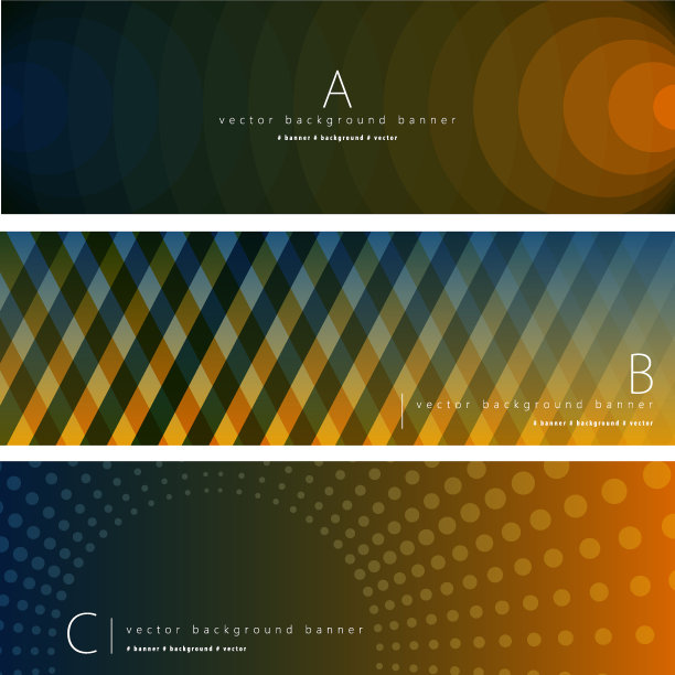 线条图案背景横幅集图片下载