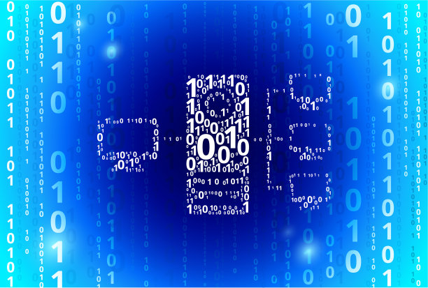 计算机和健康二进制码蓝色矢量模式背景图片下载