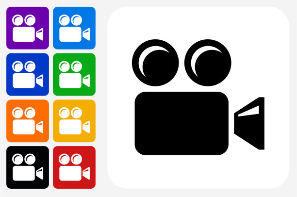 胶片相机图标方形按钮套装图片下载