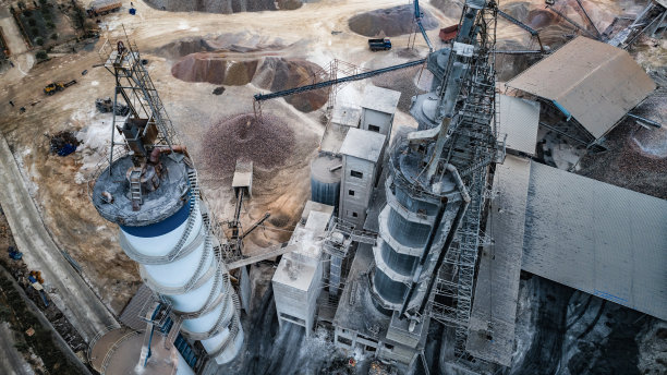 建筑材料厂鸟瞰图图片下载