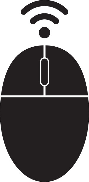 黑色无线鼠标图标图片下载