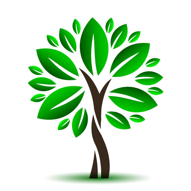 绿叶树，生态标志-向量图片下载