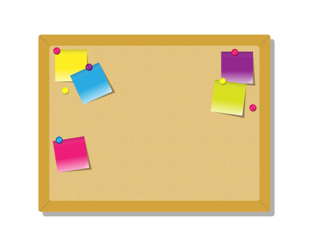 有彩色贴纸的木髓板。图片下载